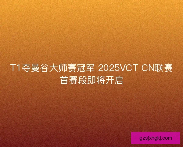 T1夺曼谷大师赛冠军 2025VCT CN联赛首赛段即将开启